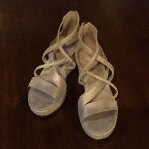 Eileen Fisher Strappy Platform Wedge Espadrille Sandals